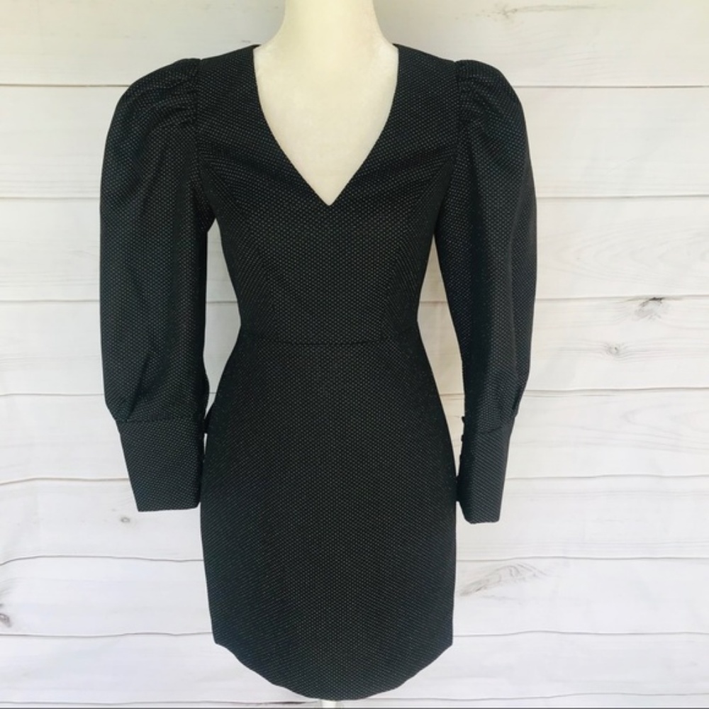 BCBGMAXAZRIA Metallic Puff Shoulder Dress - Picture 3 of 7